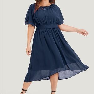 BloomChic Navy Blue Midi Dress